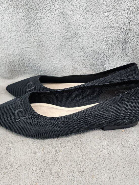 Nanette Lepore Shoes - Nanette Lepore Shoes Womens 7.5 Black Pointed Toe Ballet Flats *Read*